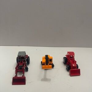 Red and Yellow Toy Construction Vehicles Set